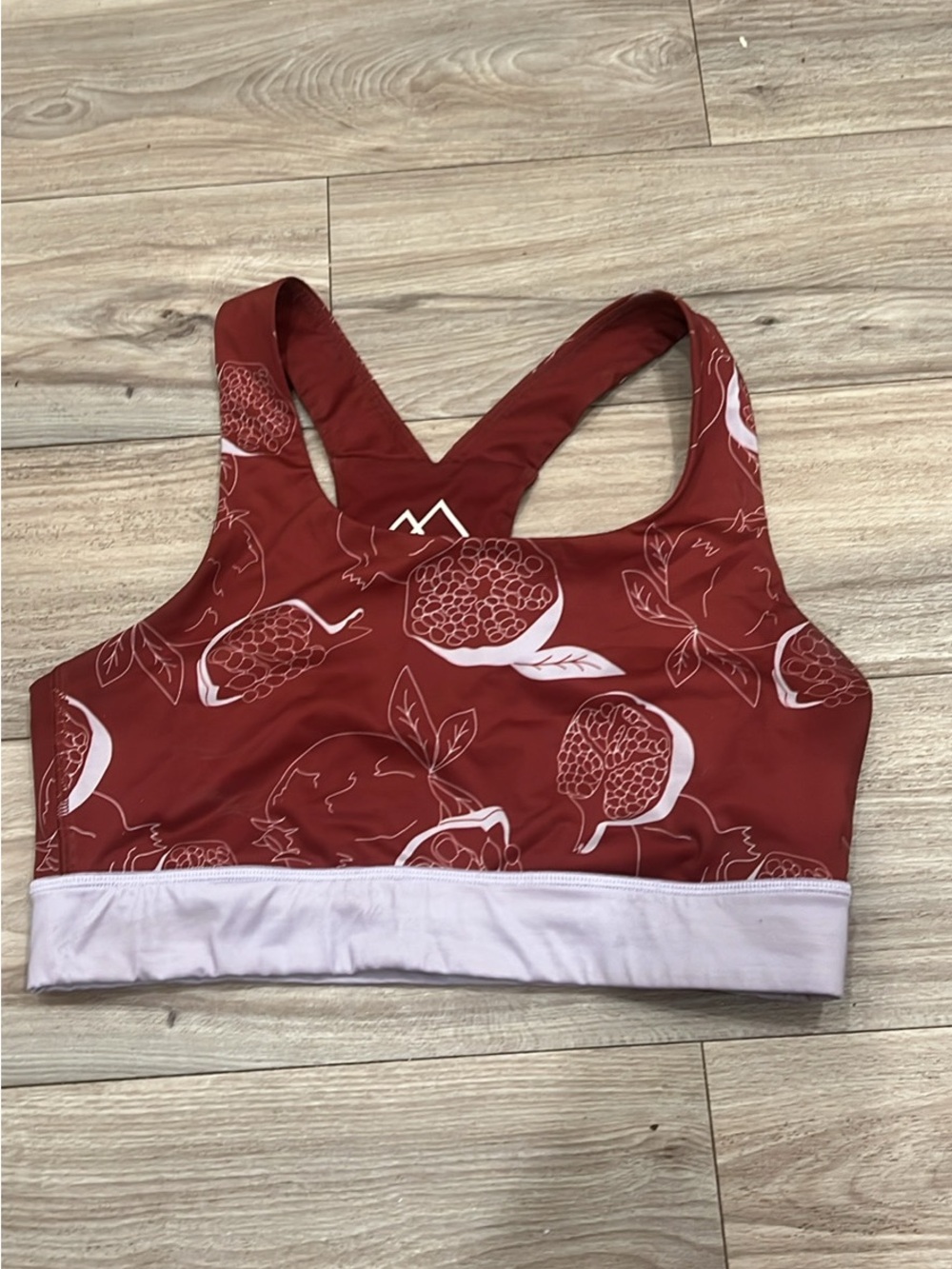 Women's Wild Rye Red Pomegranate Print Swim Sports Bra
